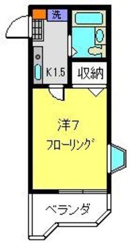 コパーズアプト港南VIパートII(1K/2階)の間取り写真