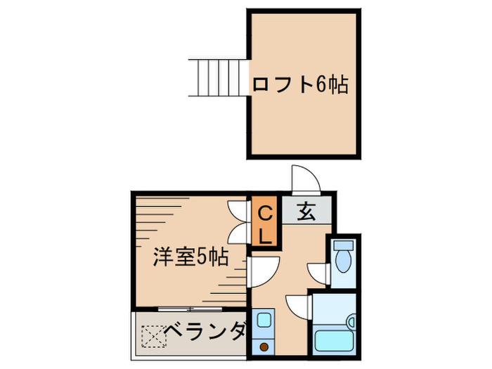 アグレアーブル塚口(ワンルーム/2階)の間取り写真