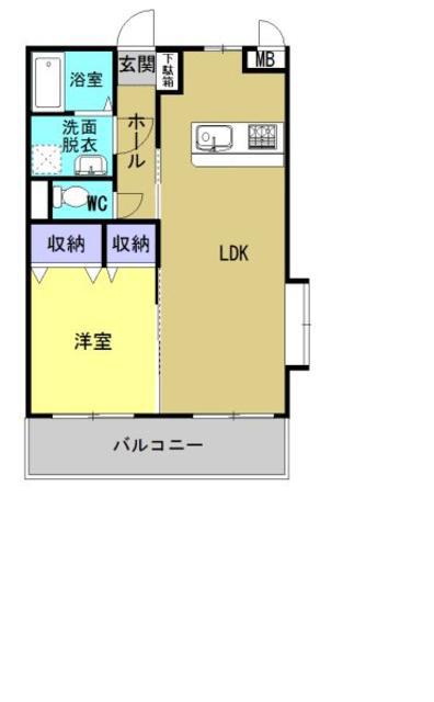 ユーミー光吉(1LDK/2階)の間取り写真