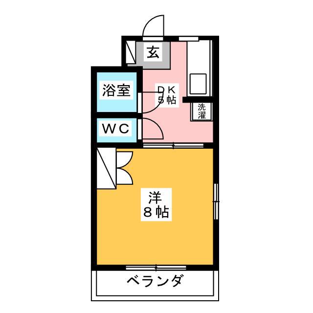 マンションエメロード(1DK/2階)の間取り写真