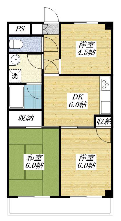 ロードパレスII(3DK/3階)の間取り写真