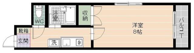 サンヴューパレス荒江(1K/1階)の間取り写真