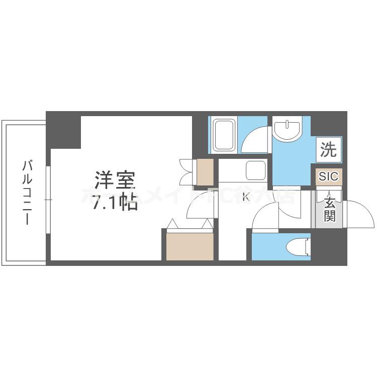 エルマール今里(1K/7階)の間取り写真