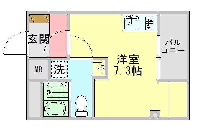 BCASA TSURUMIII(ワンルーム/4階)の間取り写真