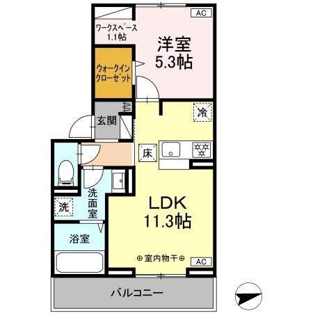 セレスティア昭和(1LDK/3階)の間取り写真