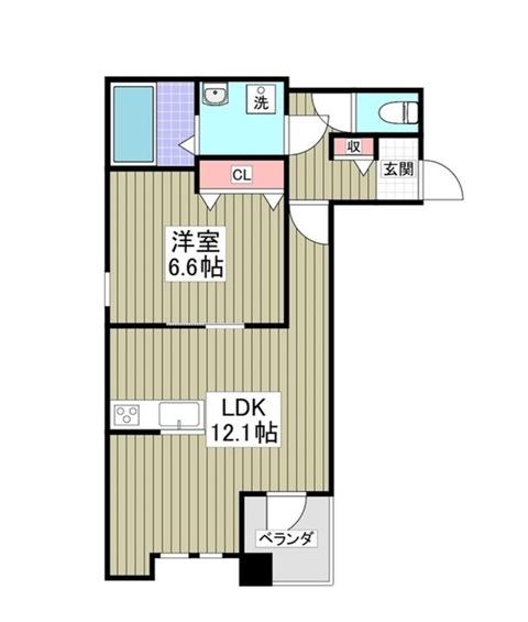 ブリーズコート扇橋(1LDK/3階)の間取り写真