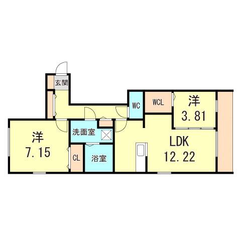 シャルムソレイユI番館(2LDK/3階)の間取り写真