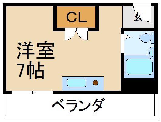 ファインコートIII池田中町(ワンルーム/3階)の間取り写真