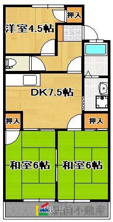 トワーモンド(3DK/2階)の間取り写真