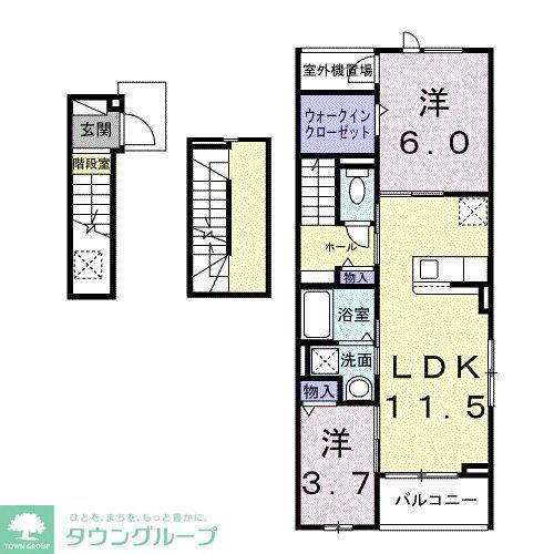 カーサルーチェ(2LDK/3階)の間取り写真