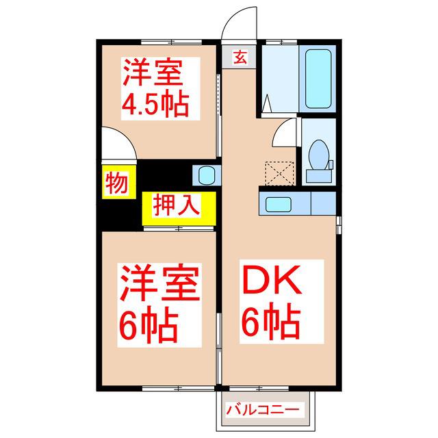 コーポST(2DK/1階)の間取り写真