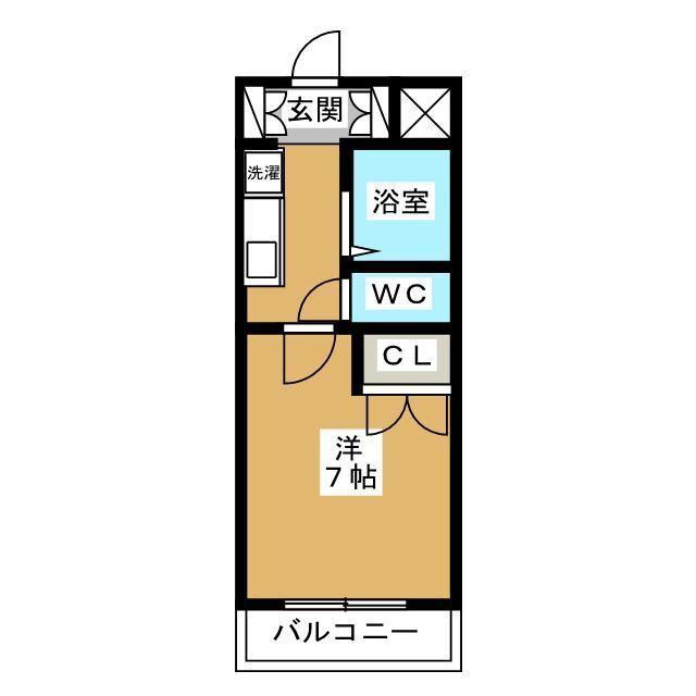 レジディア浦安(1K/2階)の間取り写真