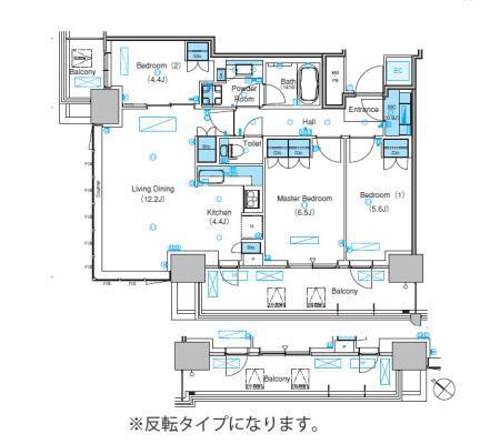 パークアクシス豊洲キャナル(3LDK/19階)の間取り写真