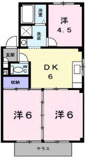 城山ハイツ A棟(3DK/1階)の間取り写真