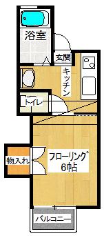 CEREZA(1K/1階)の間取り写真