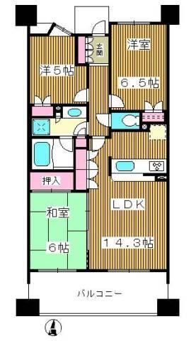 KDX志村坂上レジデンス(3LDK/2階)の間取り写真