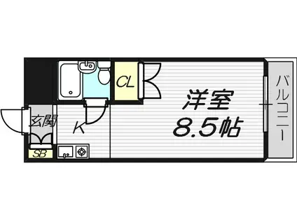 ベストレジデンス関大前I(1K/4階)の間取り写真