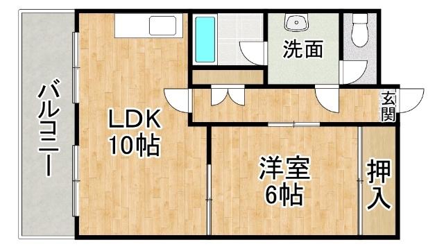 シャトー帯広(1LDK/5階)の間取り写真