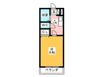 ライフイン・布橋(1K/2階)の間取り写真