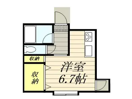 ウェブルームアルファ(ワンルーム/1階)の間取り写真