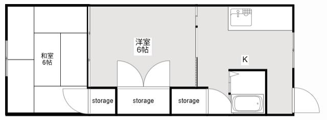 中村ハイツ(2K/2階)の間取り写真