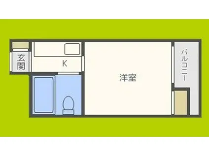 エクトI(1K/4階)の間取り写真