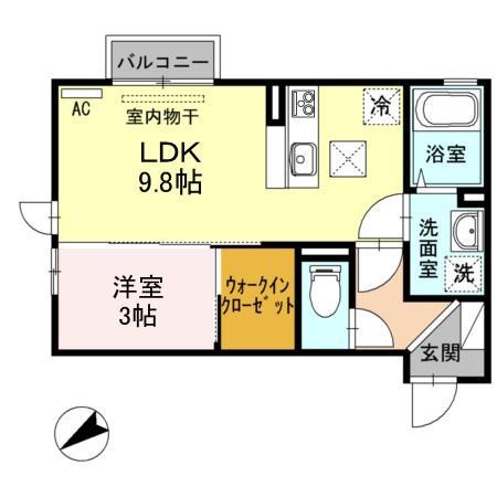 GLANZ-K(1LDK/1階)の間取り写真