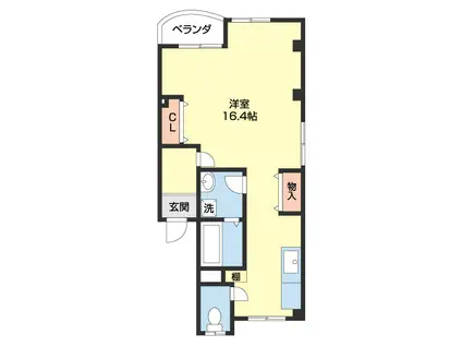 カサ・デ・かのだ(ワンルーム/4階)の間取り写真