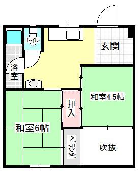 中野マンション(2DK/3階)の間取り写真