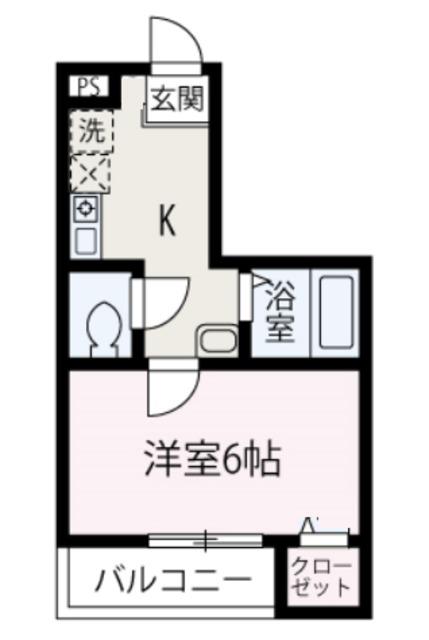 カルムヴィラ上福岡(1K/2階)の間取り写真