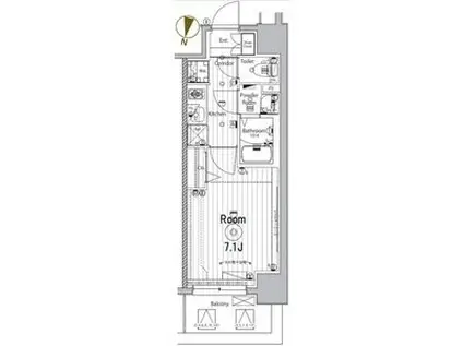メイクスデザイン名駅南(1K/3階)の間取り写真