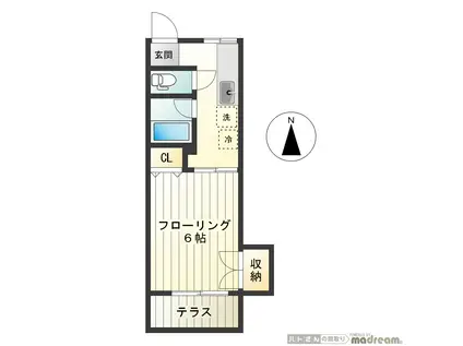 水明荘(1K/1階)の間取り写真