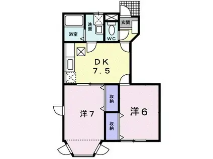 FAIN MOTION.II(2DK/1階)の間取り写真