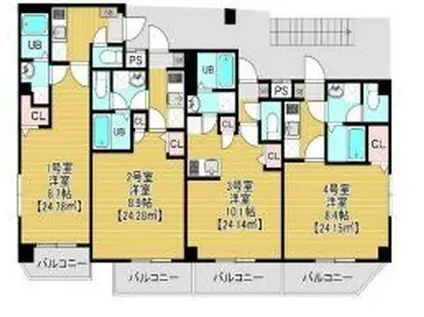 プレゾンアトワVI(1K/2階)の間取り写真
