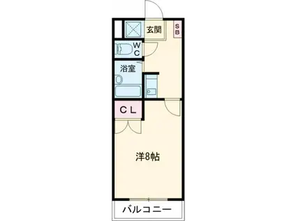 ピディエス ベルエーリー(1K/2階)の間取り写真