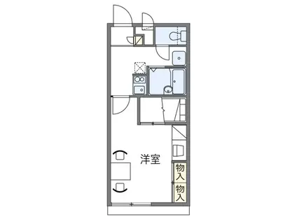 JR関西本線 八尾駅 徒歩20分 2階建 築22年(1K/1階)の間取り写真