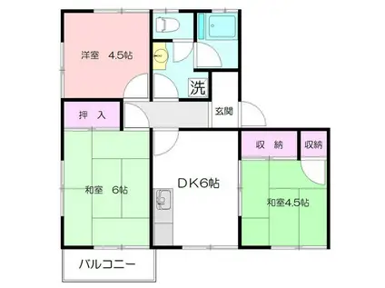 フレンドリーハウス(3DK/1階)の間取り写真