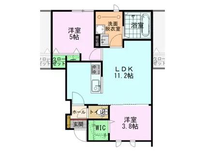 グラン・パレス高松III(2LDK/1階)の間取り写真
