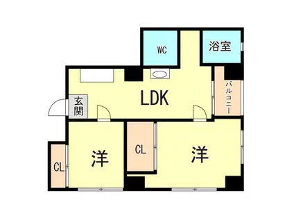 イースタンハウス(2LDK/6階)の間取り写真