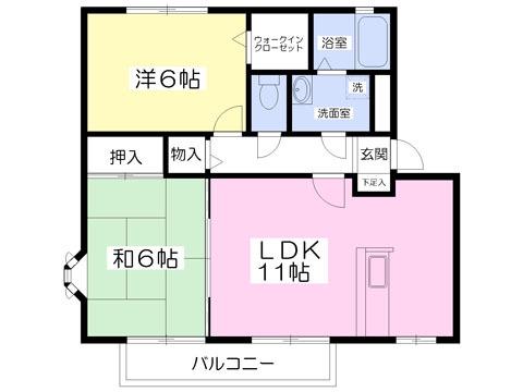 フォレスト・ガーデンB館(2LDK/2階)の間取り写真