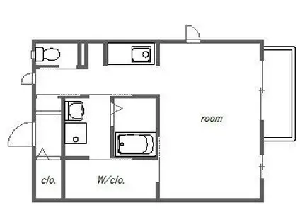 ラッ・フィナートK(ワンルーム/1階)の間取り写真