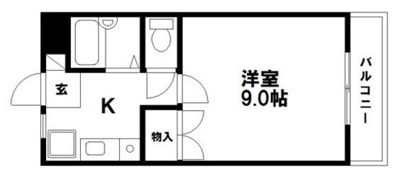 桂マンションII(1K/3階)の間取り写真