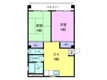 サンコーポ(2DK/2階)の間取り写真