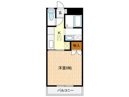 イエロー5(1K/1階)の間取り写真
