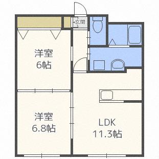 WHITE MOTHERS(2LDK/3階)の間取り写真