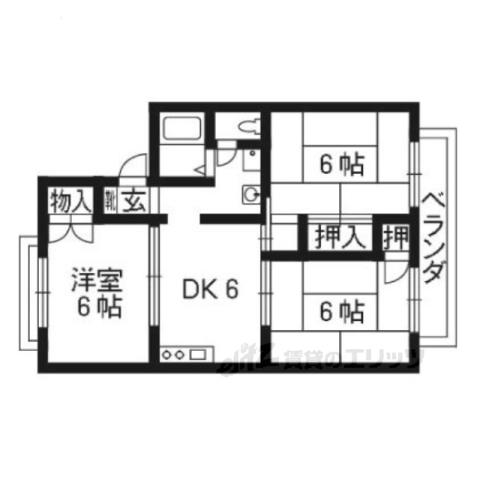 オレンジハイツA棟(3DK/1階)の間取り写真