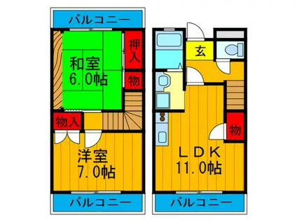 メゾンセレステ21(2LDK/2階)の間取り写真