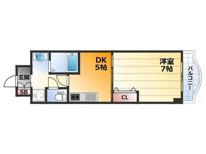 ノルデンハイム新大阪II(1DK/10階)の間取り写真