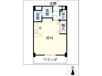 YARAKUIII(ワンルーム/5階)の間取り写真