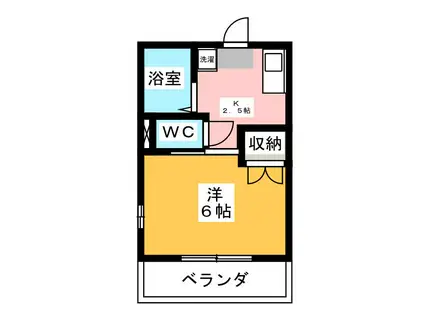 フローラルカワイ(1K/3階)の間取り写真